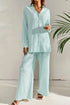 'Ember' Button Down Top and Pants Set - Celes Fashion